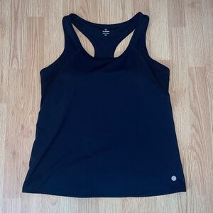T By Talbots Black Stretch Racerback Padded Athletic Tank Top Size XL